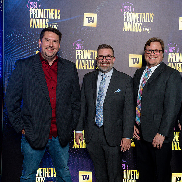 Partners (Levi, Corey, Tyler) at the TAI Prometheus Awards