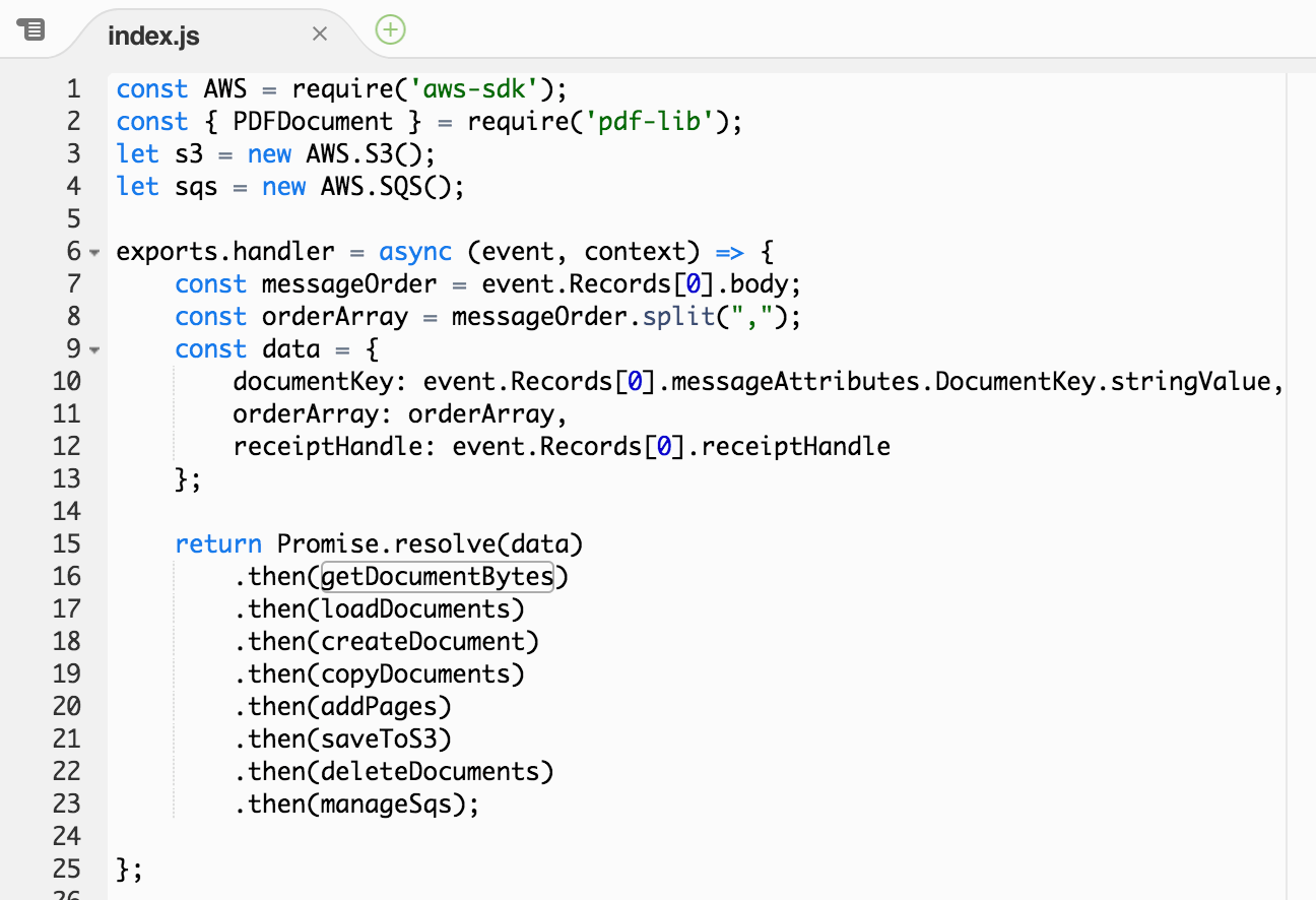 code block for custom AWS configuration